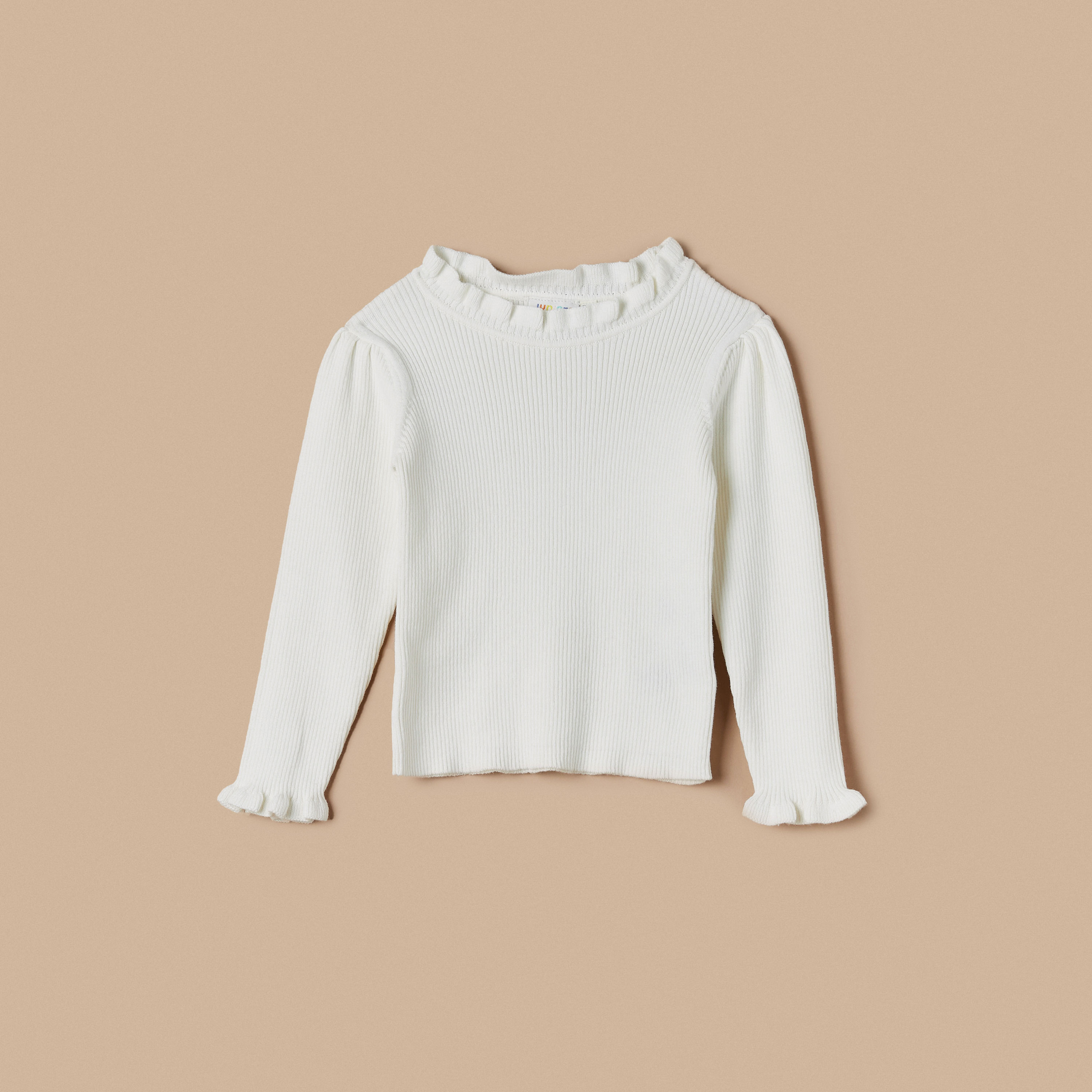Juniors Ribbed Sweater with Long Sleeves Ruffles-baby-girls-clothing-jumpersandcardigans-image-1
