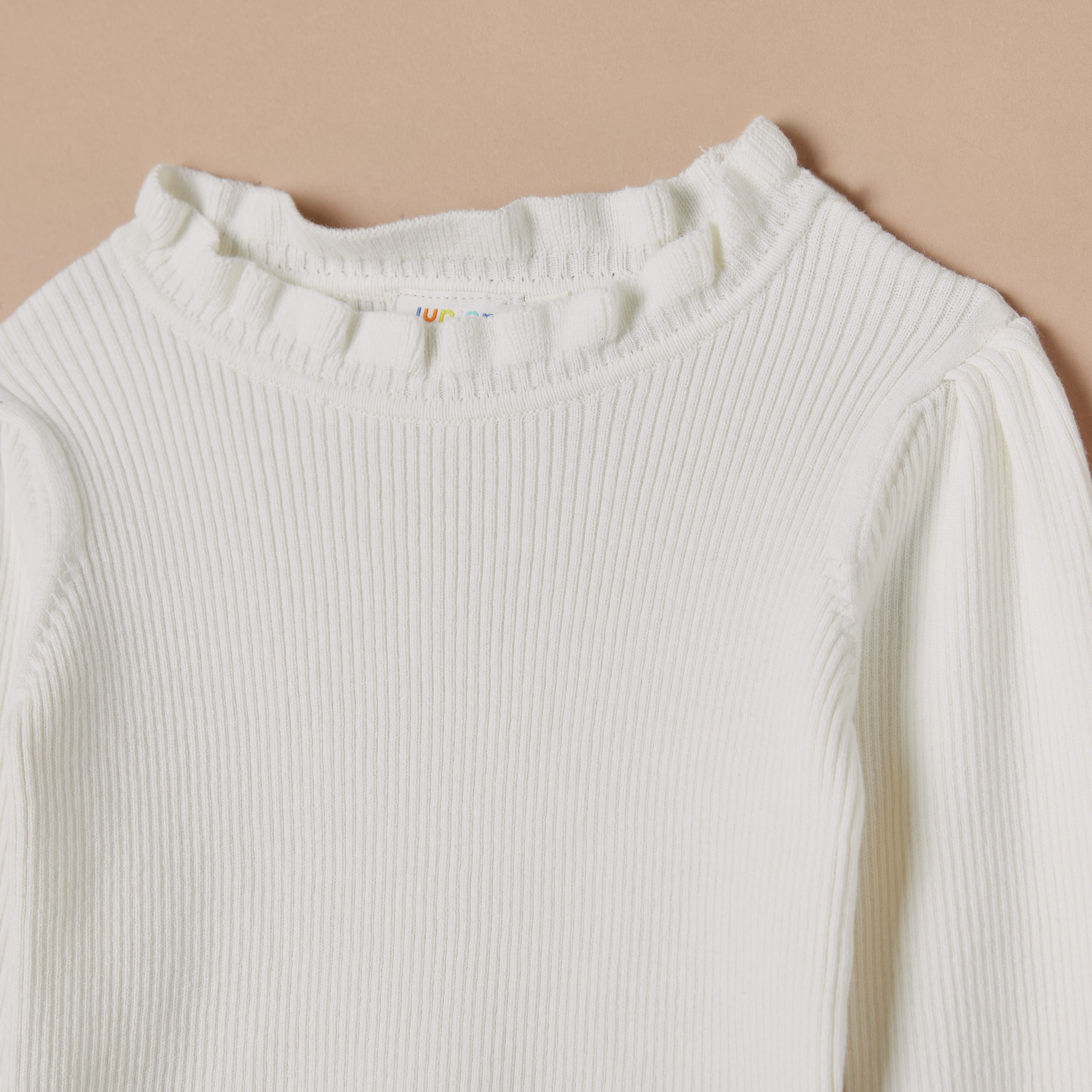 Juniors Ribbed Sweater with Long Sleeves Ruffles-baby-girls-clothing-jumpersandcardigans-image-2