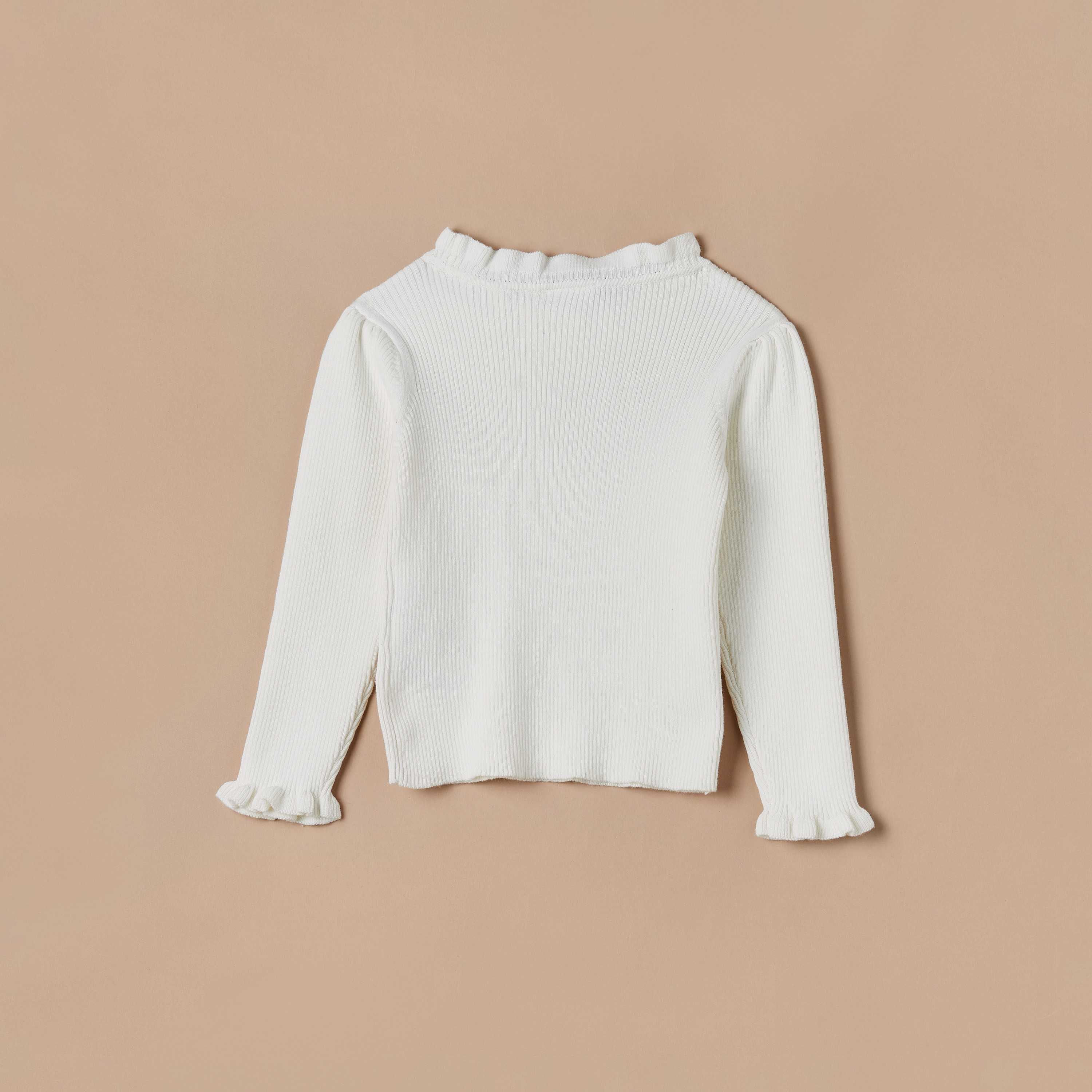 Juniors Ribbed Sweater with Long Sleeves Ruffles-baby-girls-clothing-jumpersandcardigans-image-4