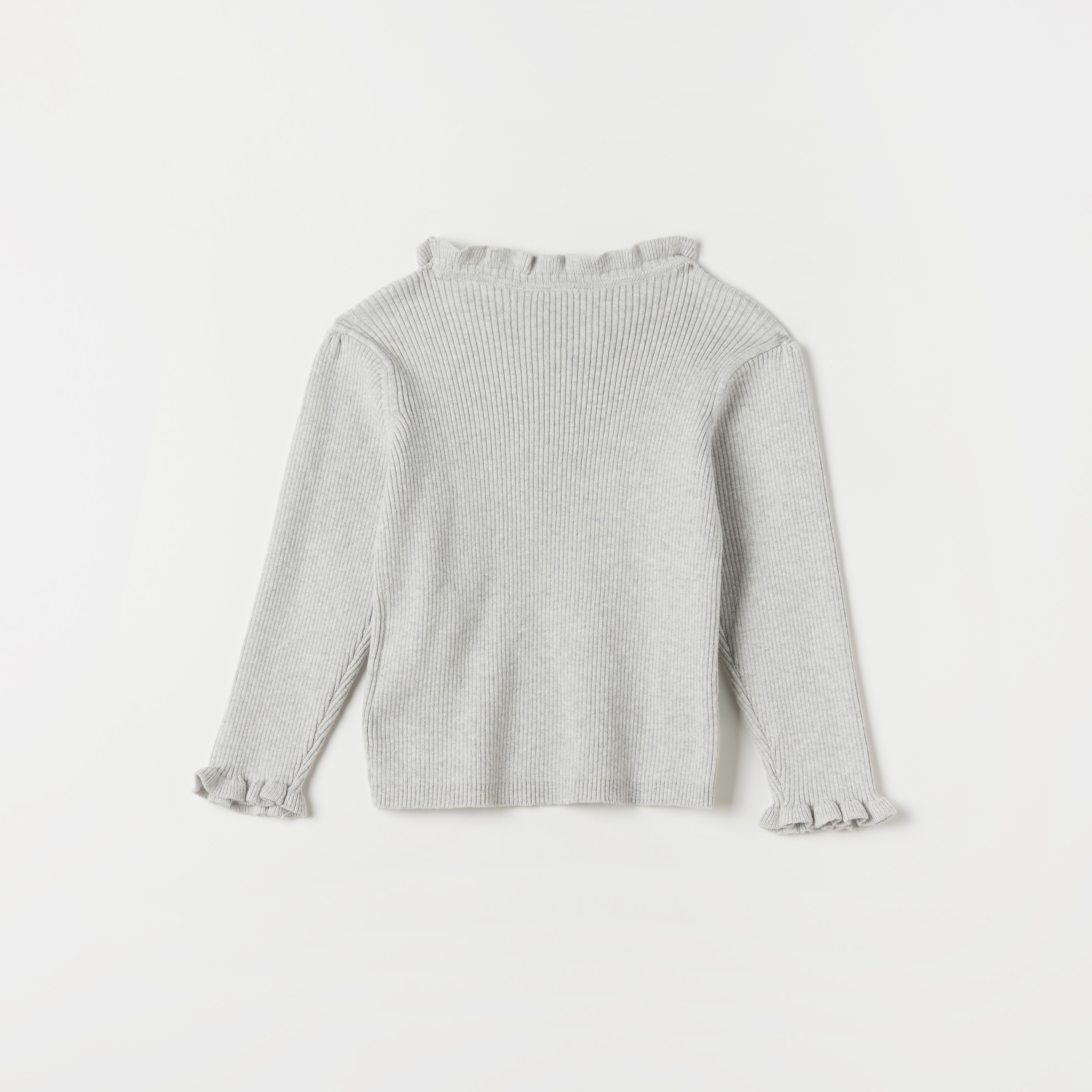 Juniors Textured Pullover with Crew Neck and Long Sleeves-baby-girls-clothing-jumpersandcardigans-image-4