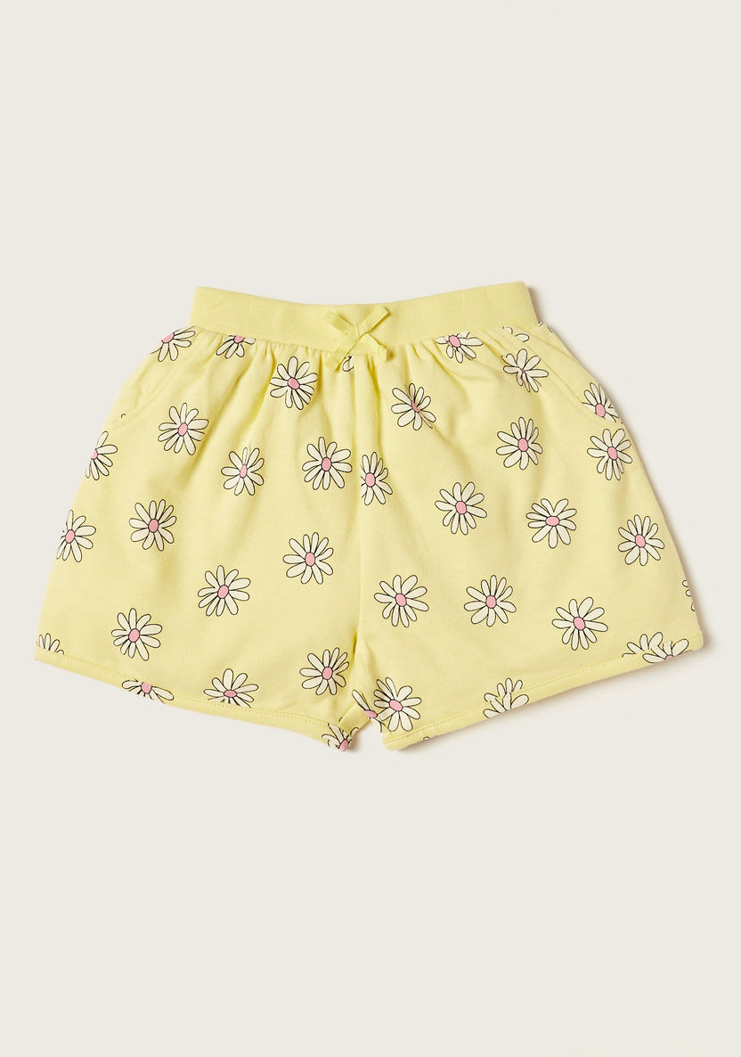 Juniors Floral Print Top and Shorts Set-Clothes Sets-image-2