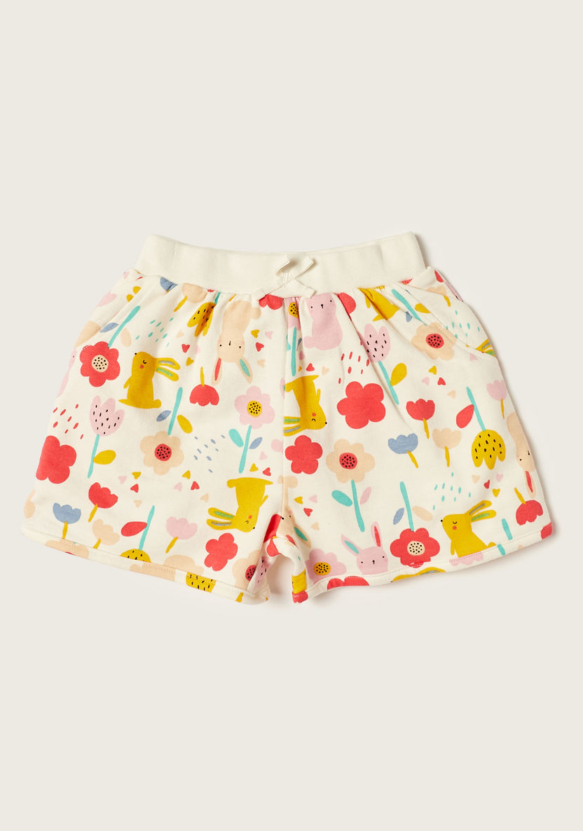 Juniors Floral Print Top and Shorts Set-Clothes Sets-image-2