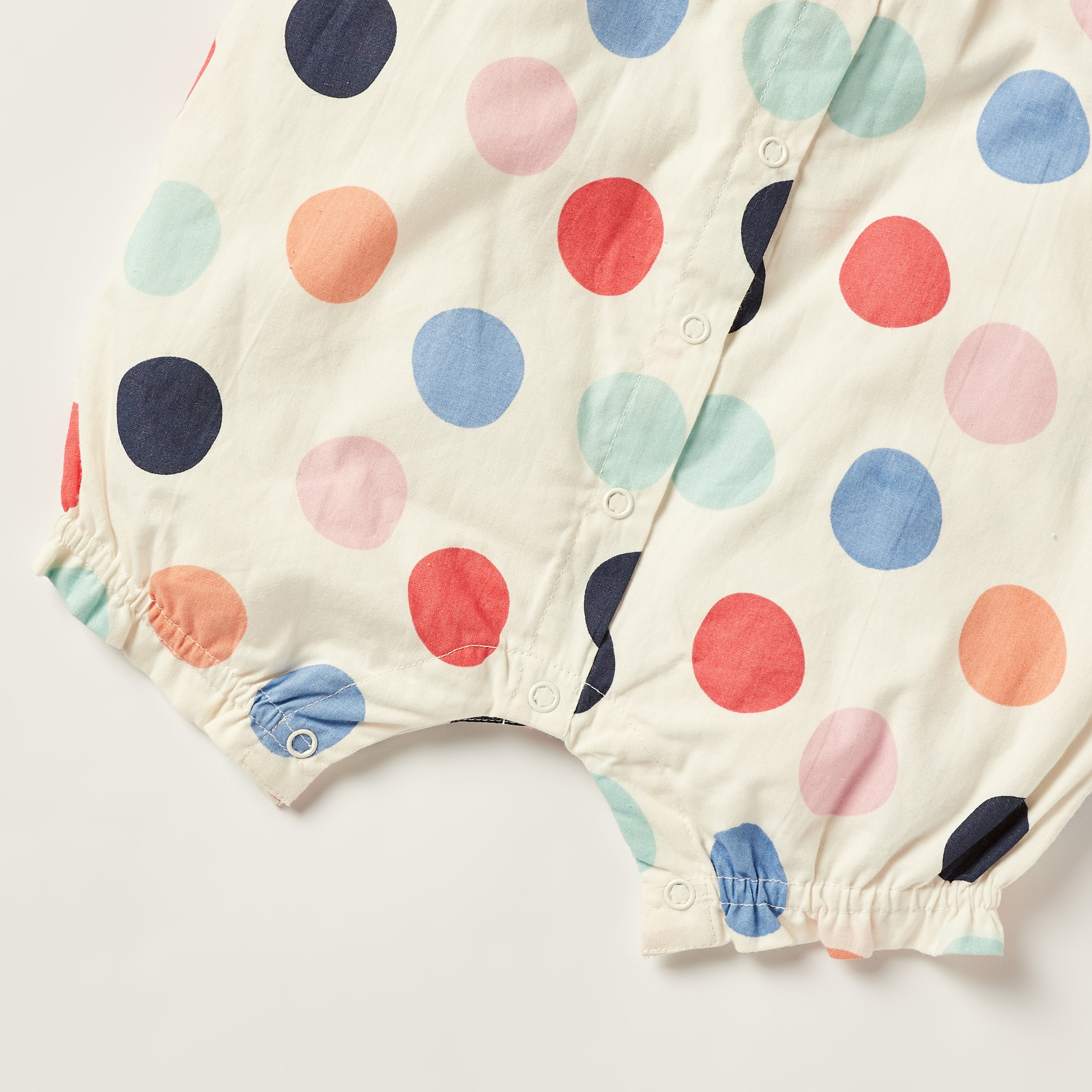 Juniors Polka Print Sleeveless Romper with Round Neck-baby-girls-clothing-rompers-image-3