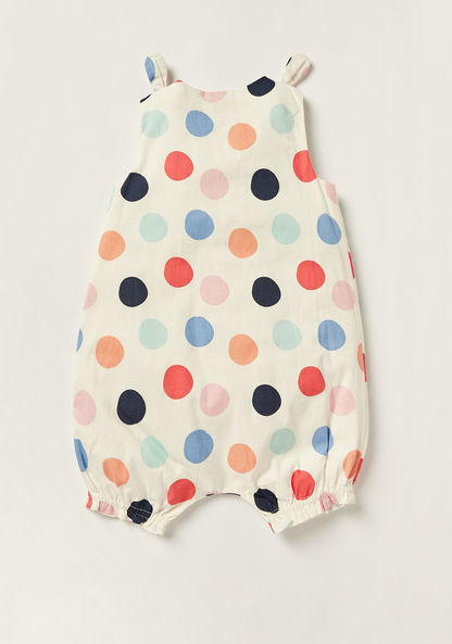 Juniors Polka Print Sleeveless Romper with Round Neck-Rompers%2C Dungarees and Jumpsuits-image-3