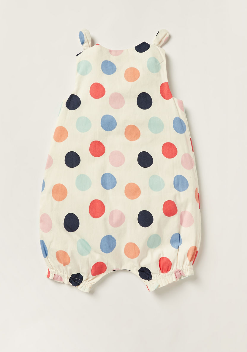 Juniors Polka Print Sleeveless Romper with Round Neck-Rompers, Dungarees & Jumpsuits-image-3