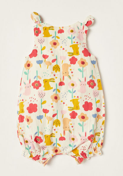 Juniors Floral Print Sleeveless Romper with Button Closure-Rompers%2C Dungarees and Jumpsuits-image-2