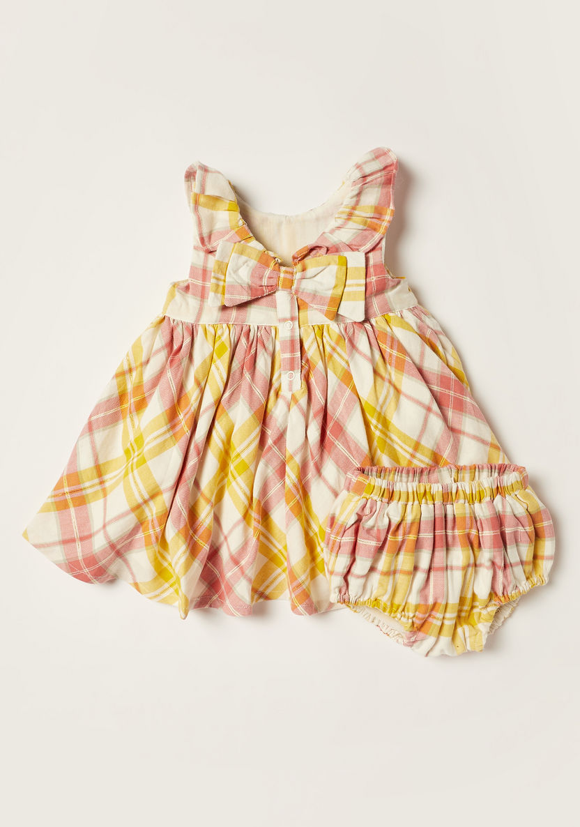 Juniors Checked Sleeveless Dress and Bloomer Set-Dresses, Gowns & Frocks-image-0