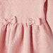 Juniors Floral Textured Round Neck Dress with Long Sleeves and Bow Accent-Dresses%2C Gowns and Frocks-thumbnail-2