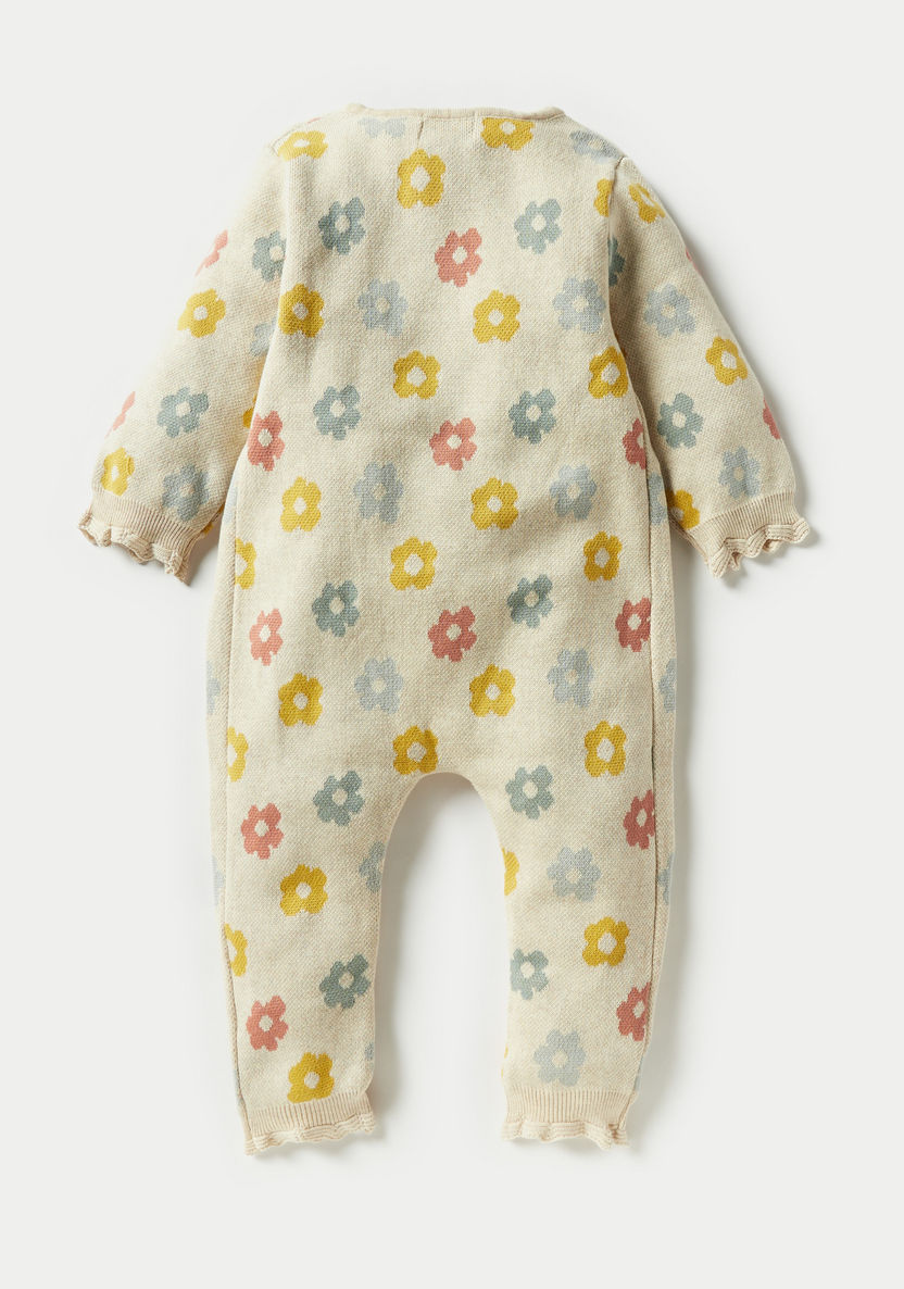 Juniors Printed Rompers with Long Sleeves and Tie-Ups-Rompers%2C Dungarees and Jumpsuits-image-3