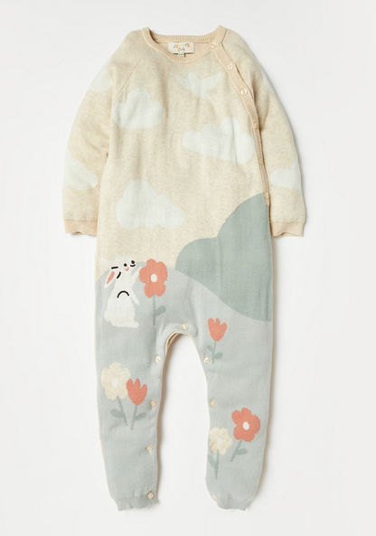 Juniors Printed Romper with Long Sleeves and Button Closure-Rompers%2C Dungarees and Jumpsuits-image-0