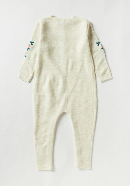 Juniors Floral Embroidered Romper with Long Sleeves-Rompers%2C Dungarees and Jumpsuits-image-3