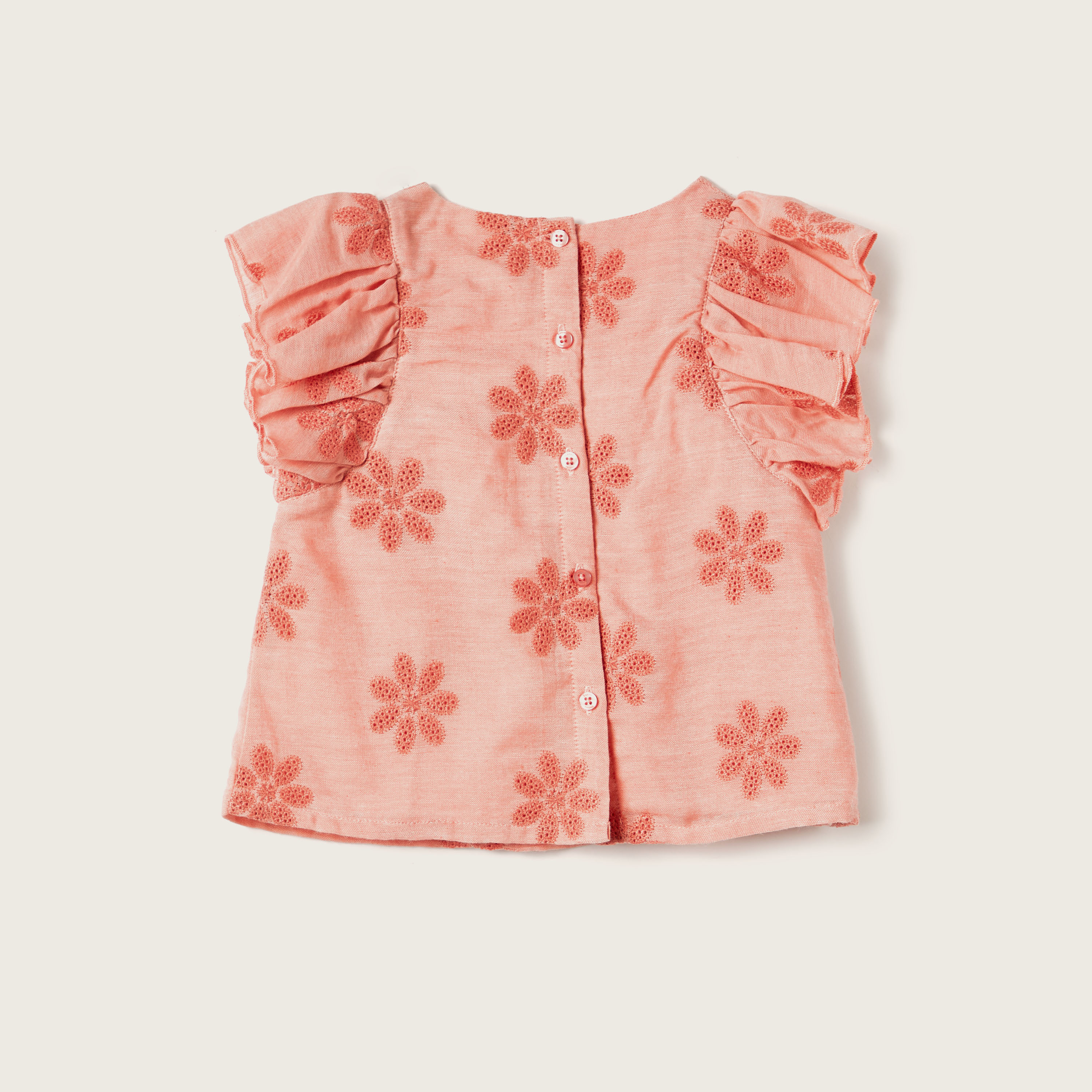 Giggles Embroidered Top with Bow Accent and Ruffles-baby-girls-clothing-blousesandshirts-image-4