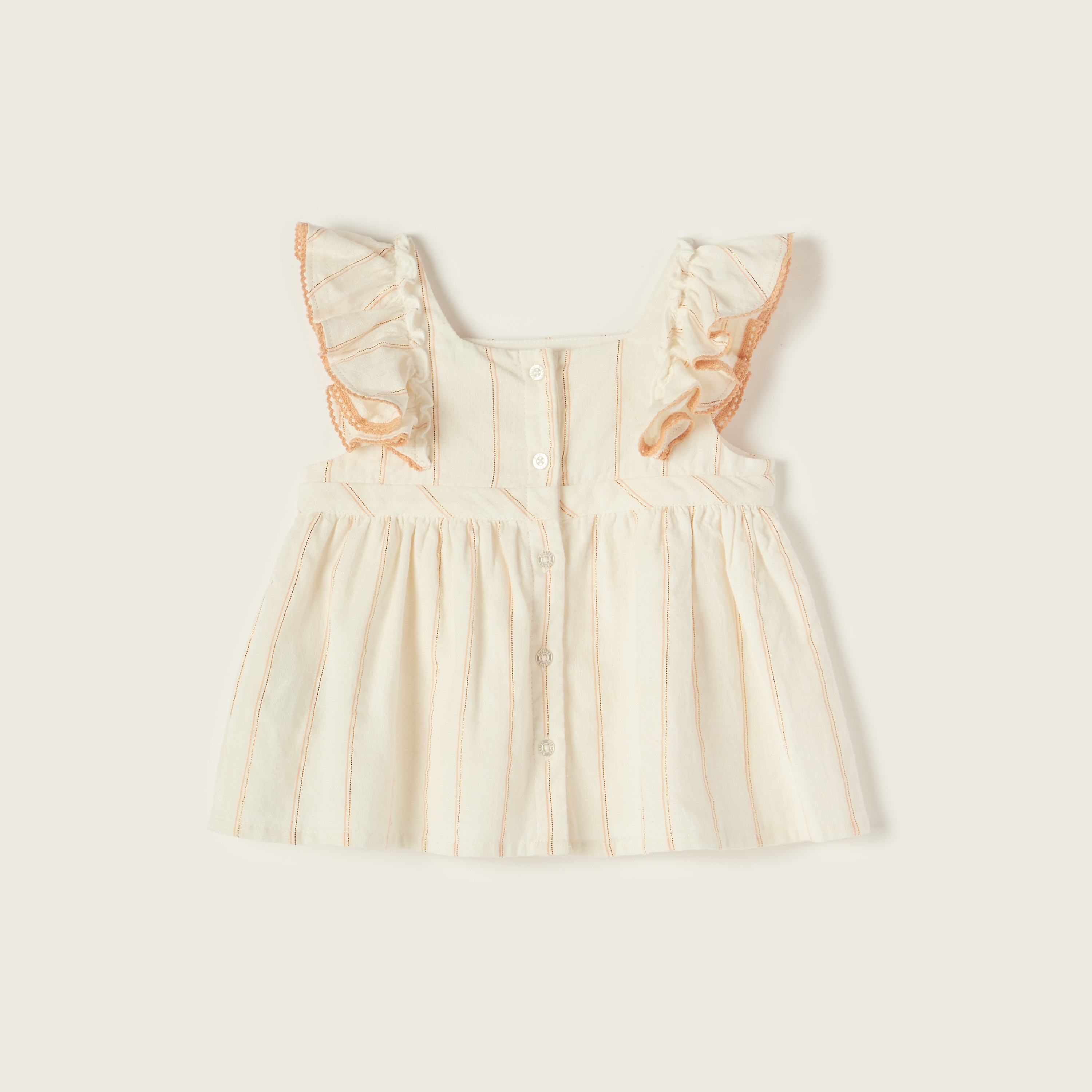 Giggles Embroidered Sleeveless A-line Top with Ruffle Detail-baby-girls-clothing-blousesandshirts-image-3