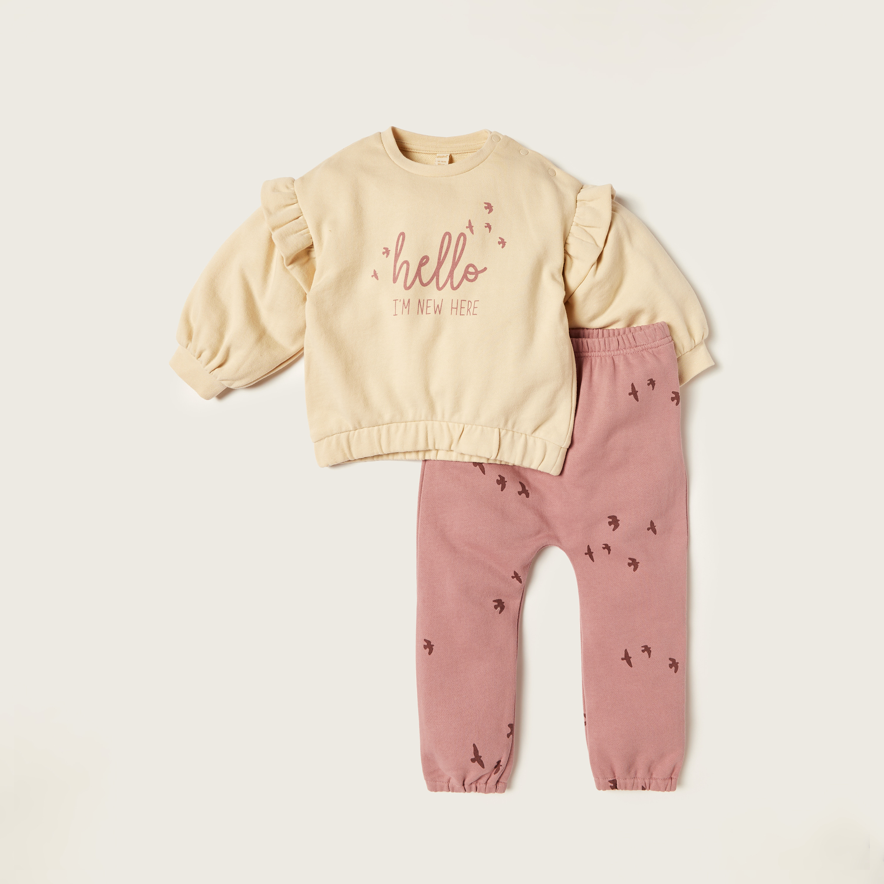 Giggles Printed Sweatshirt with Ruffles and Joggers Set-baby-girls-clothing-setsandcoords-image-1