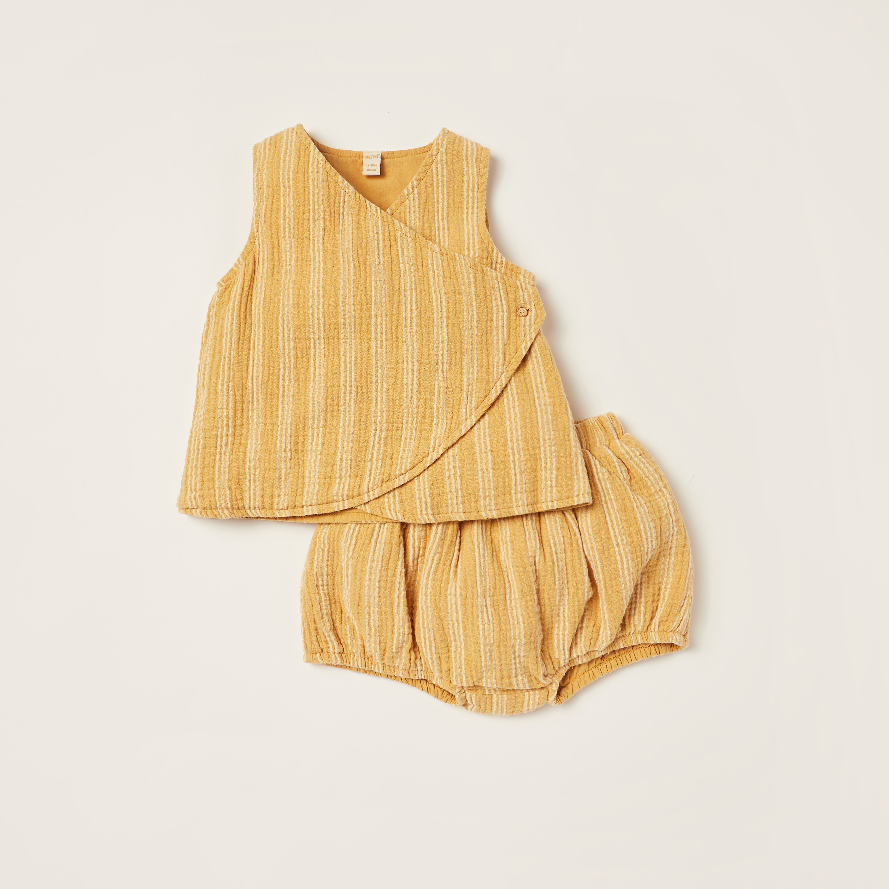 Giggles Striped Sleeveless Top and Shorts Set-baby-girls-clothing-setsandcoords-image-1
