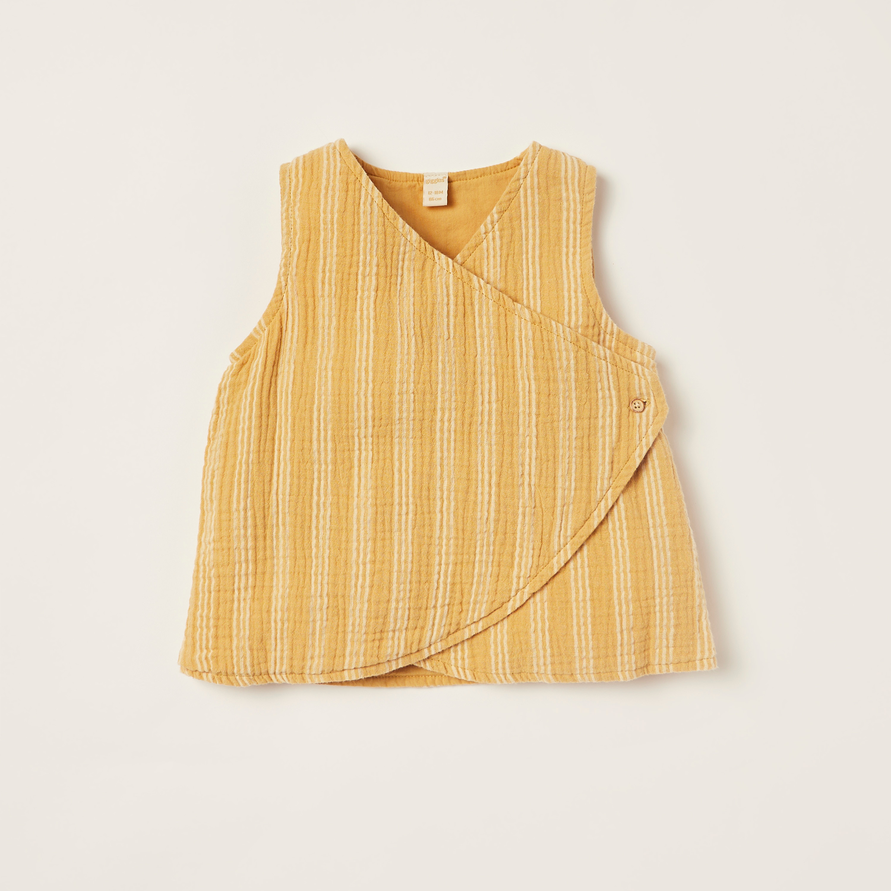 Giggles Striped Sleeveless Top and Shorts Set-baby-girls-clothing-setsandcoords-image-2
