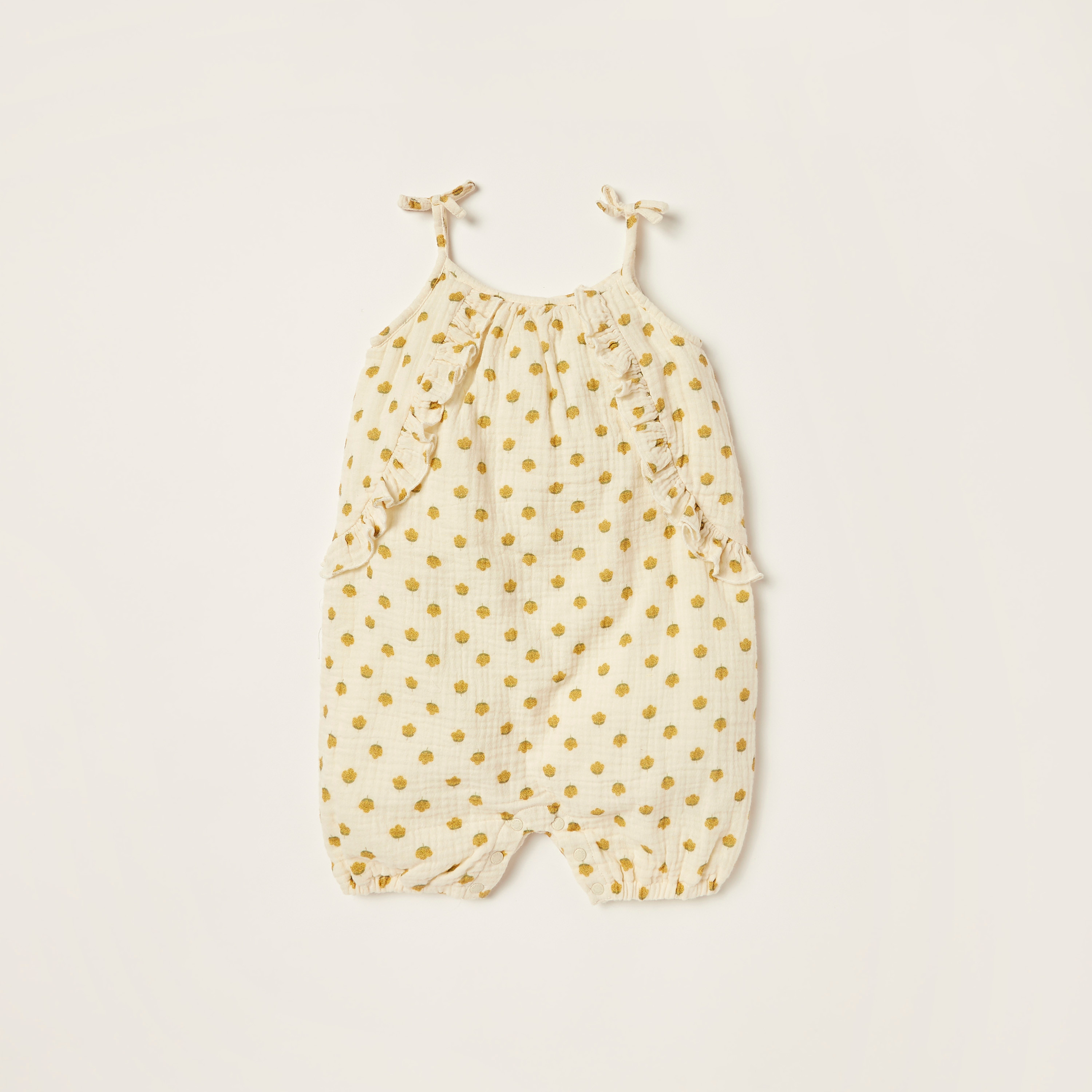 أفرول بحمالات رفيعة وطبعات مع شريطة رأس من جيجلز-baby-girls-clothing-rompers-image-2