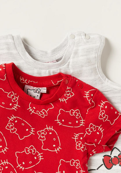 Sanrio Hello Kitty Print Crew Neck Top and T-shirt Set