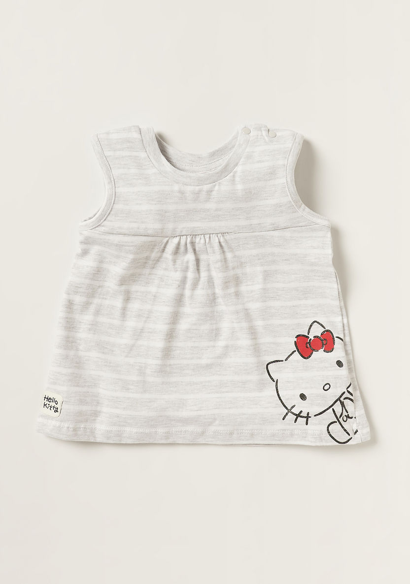 Sanrio Hello Kitty Print Crew Neck Top and T-shirt Set-T Shirts-image-3
