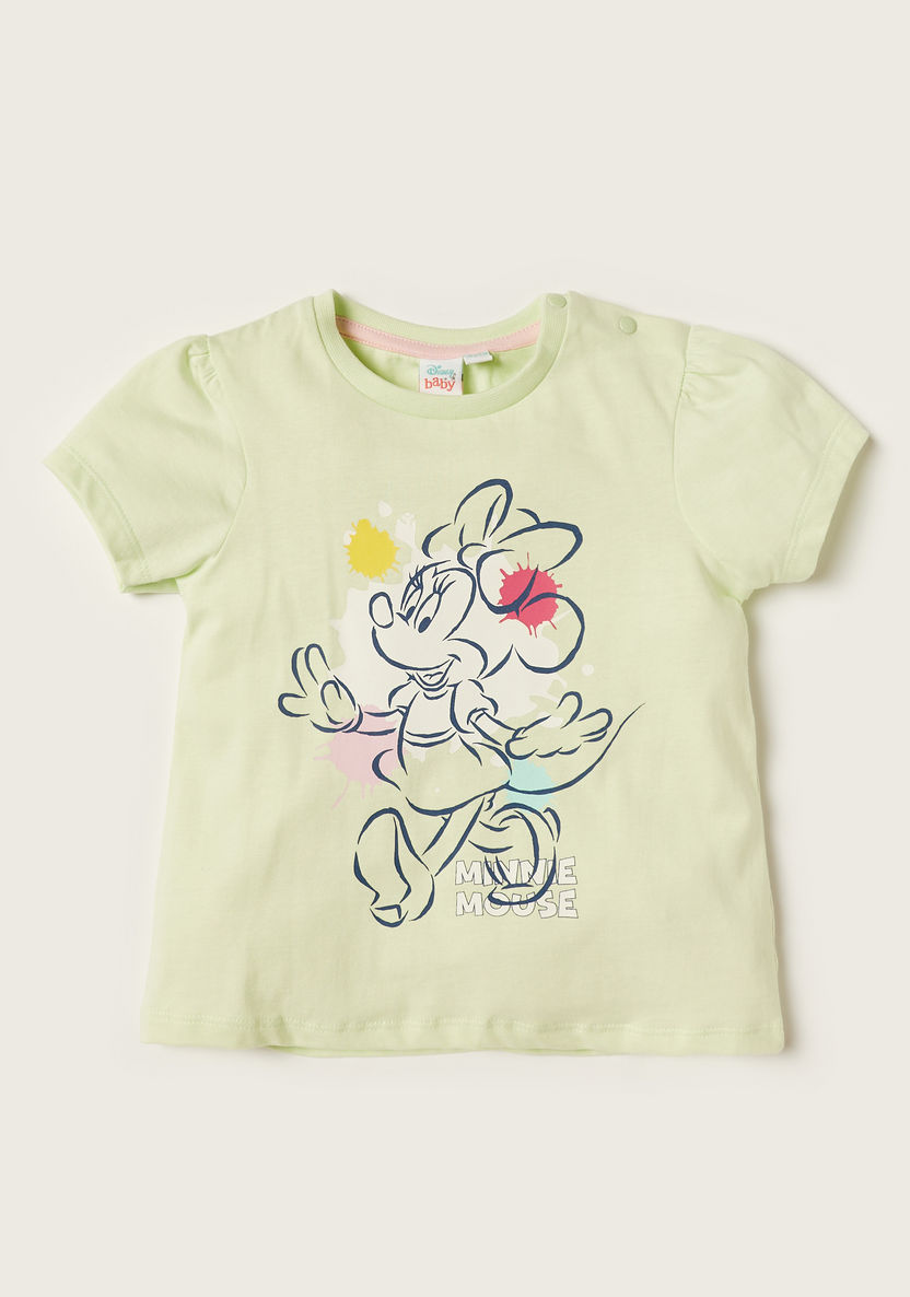 Disney Minnie Mouse Print Crew Neck T-shirt - Set of 2-T Shirts-image-1