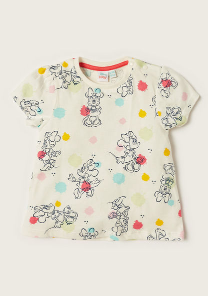Disney Minnie Mouse Print Crew Neck T-shirt - Set of 2