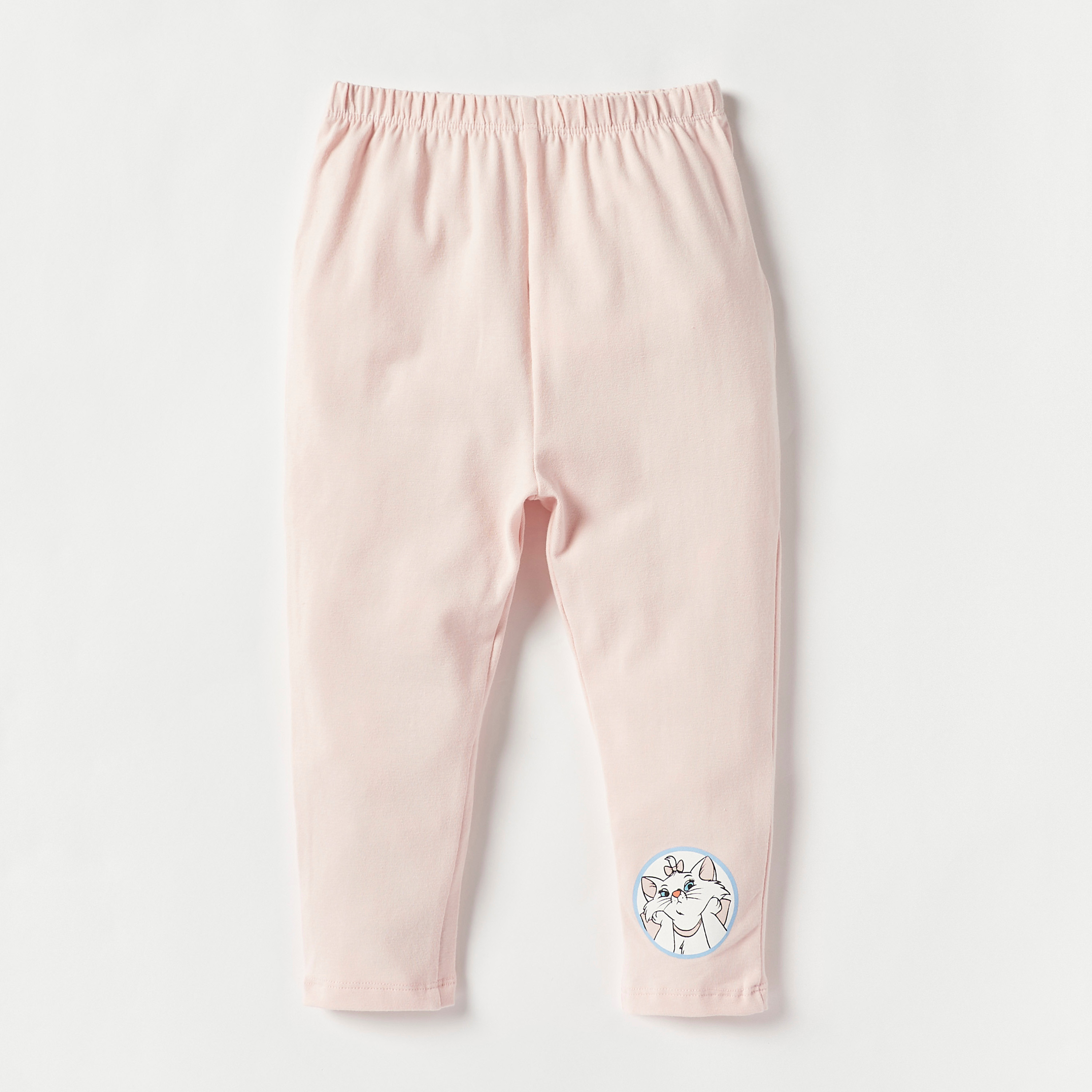 Disney Marie Print Leggings with Elasticated Waistband - Set of 2-baby-girls-clothing-bottoms-leggings-image-2