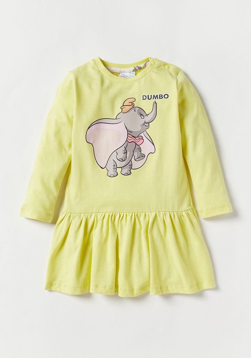 Dumbo Print Long Sleeves Dress - Set of 2-Dresses, Gowns & Frocks-image-2