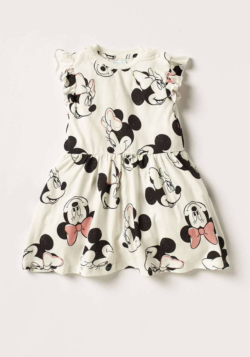 Minnie Mouse Print Sleeveless Dress with Ruffles - Set of 2-Dresses%2C Gowns and Frocks-image-3