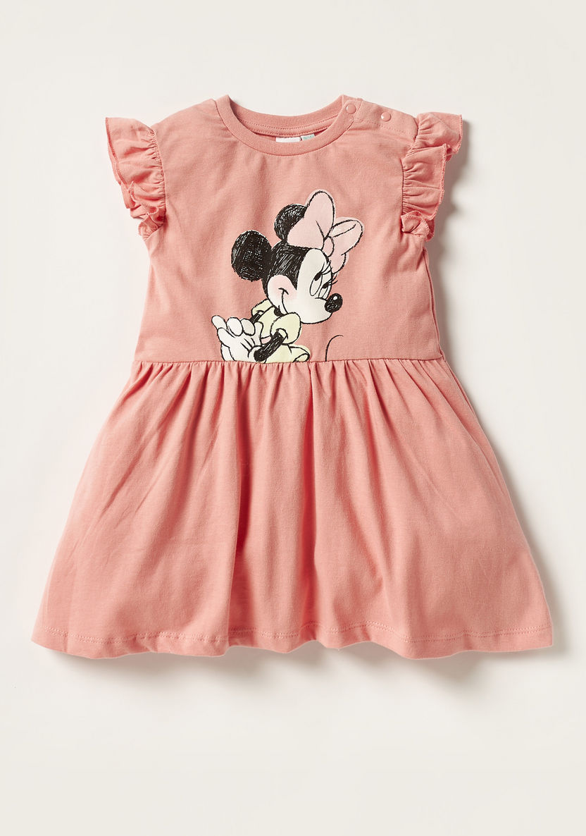 Minnie Mouse Print Sleeveless Dress with Ruffles - Set of 2-Dresses%2C Gowns and Frocks-image-4