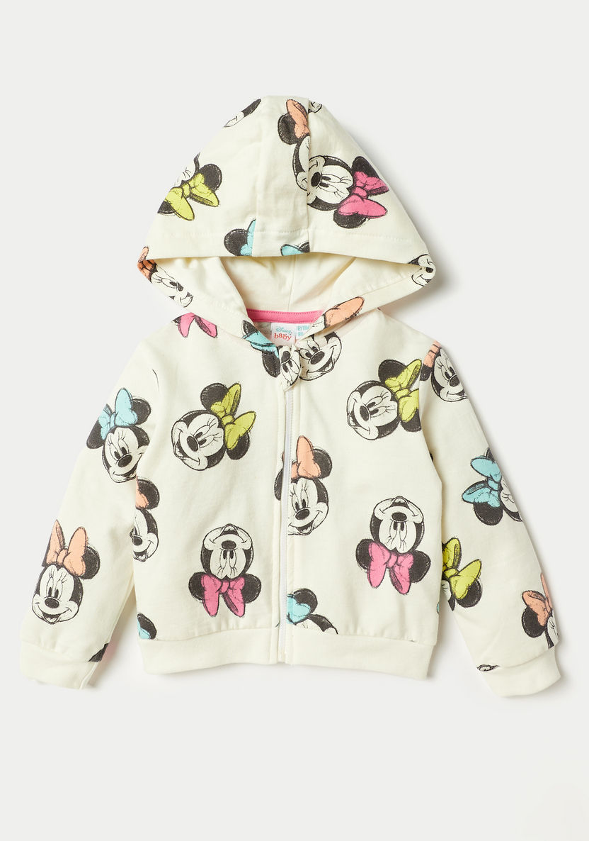 Disney Minnie Printed Hooded Sweatshirt and Jog Pant Set-Clothes Sets-image-1