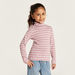 Juniors Striped Turtle Neck T-shirt with Long Sleeves-T Shirts-thumbnailMobile-1