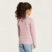 Juniors Striped Turtle Neck T-shirt with Long Sleeves-T Shirts-thumbnail-3