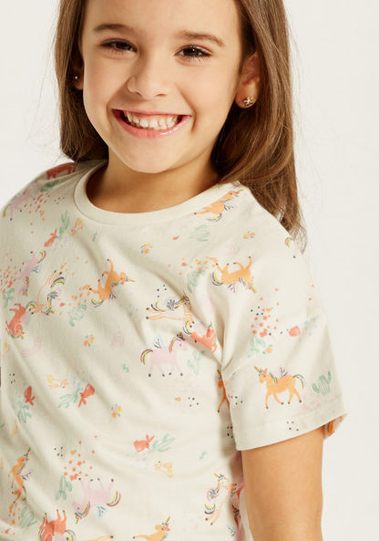 Juniors All Over Print T-shirt with Short Sleeves-T Shirts-image-3