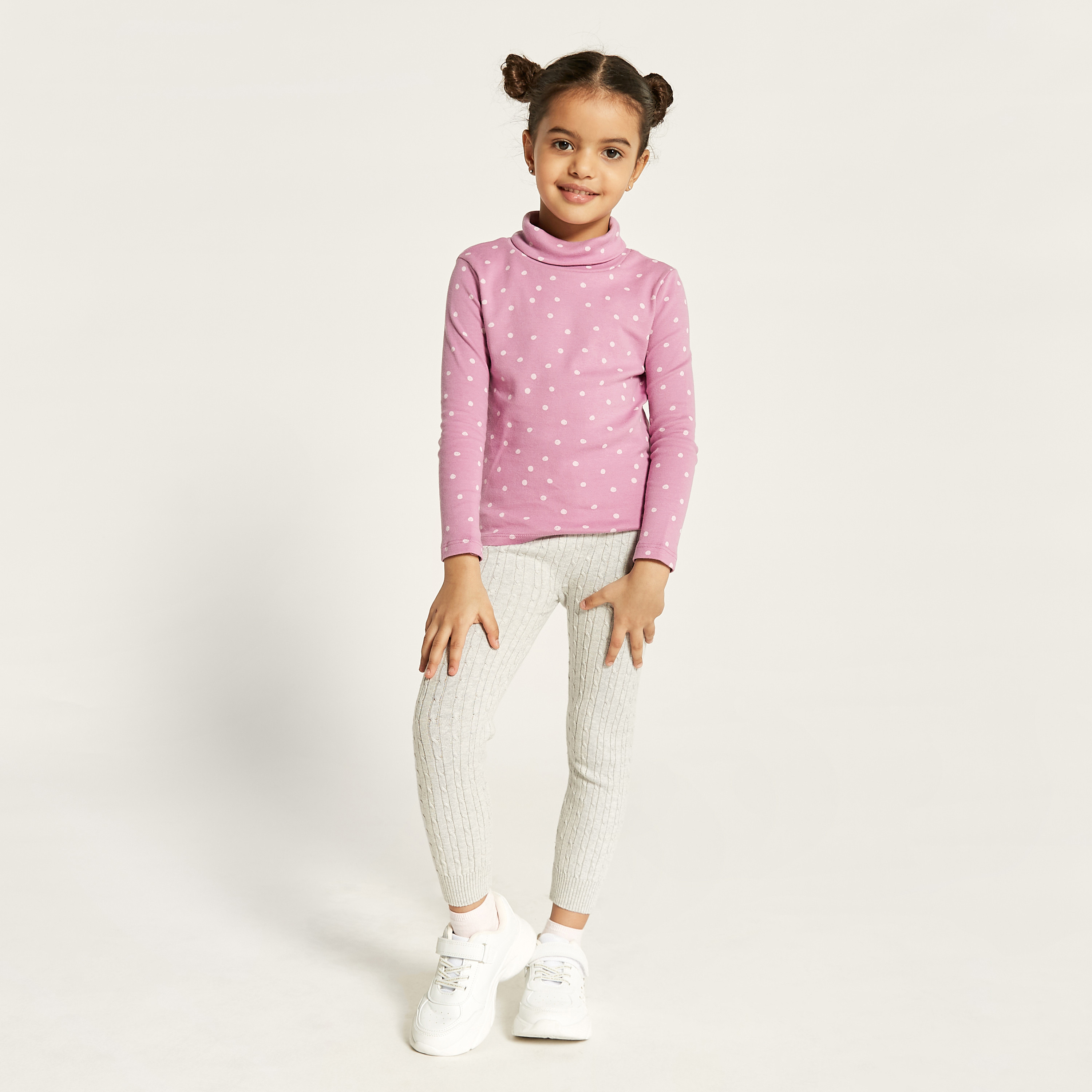 Juniors Assorted Turtle Neck T-shirt with Long Sleeves - Set of 2-girls-clothing-tshirts-image-3