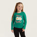 Juniors Floral Print T-shirt with Round Neck and Long Sleeves-T Shirts-thumbnailMobile-1