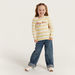 Juniors Striped T-shirt with Round Neck and Long Sleeves-T Shirts-thumbnailMobile-0