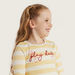 Juniors Striped T-shirt with Round Neck and Long Sleeves-T Shirts-thumbnailMobile-2