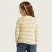 Juniors Striped T-shirt with Round Neck and Long Sleeves-T Shirts-thumbnail-3