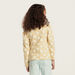 Juniors Polka Dot Print Polo T-shirt with Long Sleeves and Ruffle Detail-T Shirts-thumbnailMobile-3