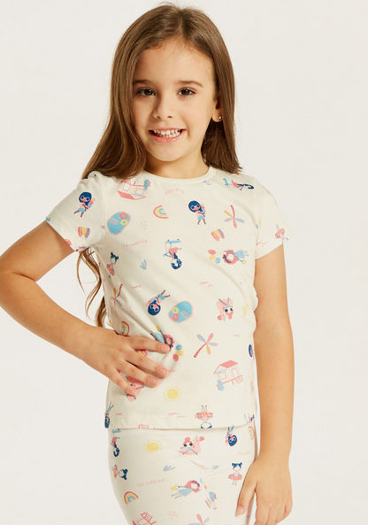 Juniors All Over Print T-shirt with Short Sleeves-T Shirts-image-2