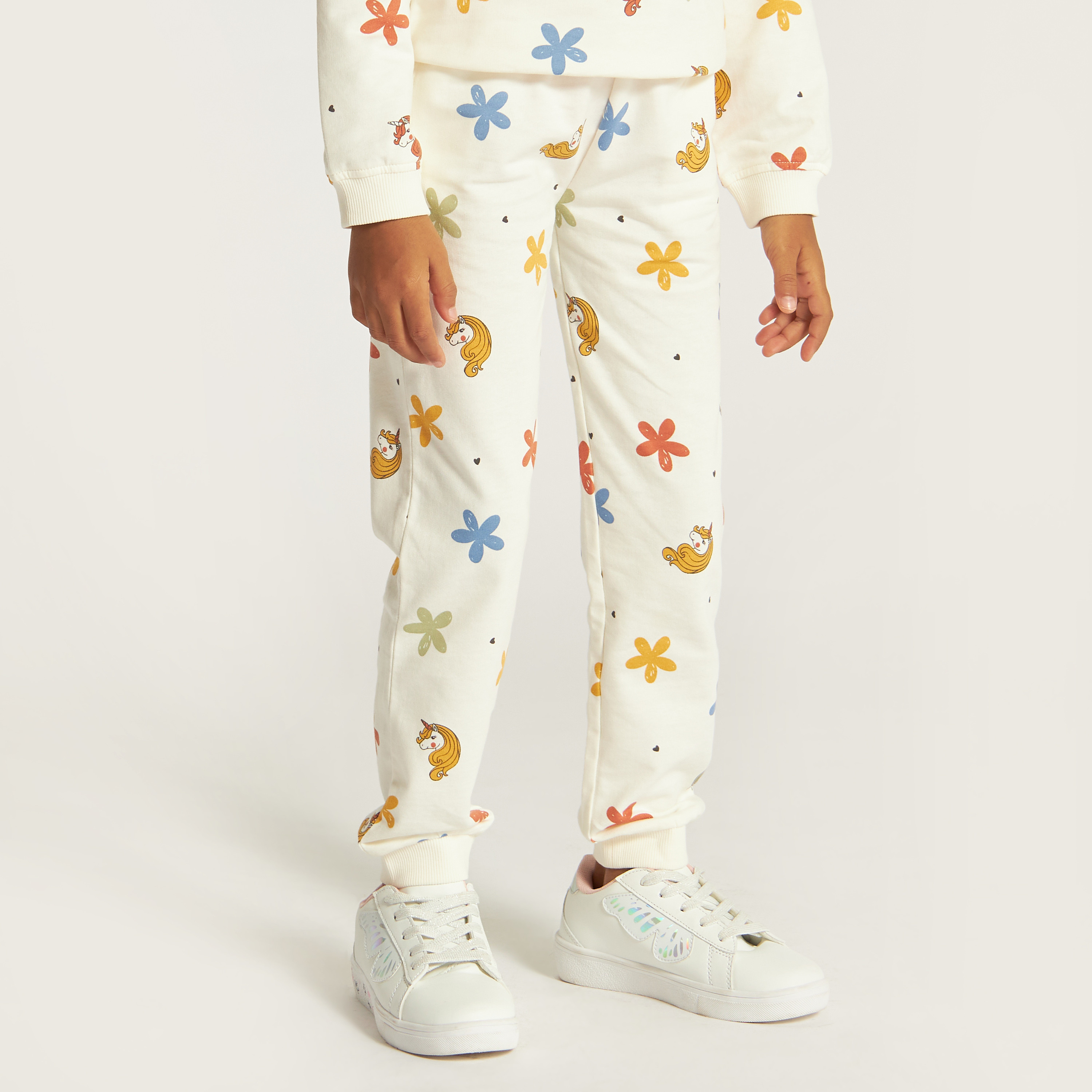 Juniors Printed Joggers with Pockets-baby-girls-clothing-bottoms-joggersandtrackpants-image-2