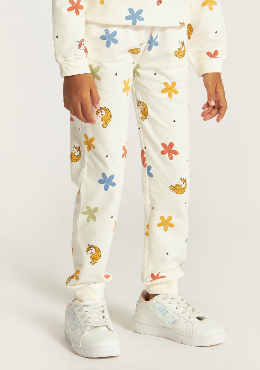 Juniors Printed Joggers with Pockets-Joggers-image-1