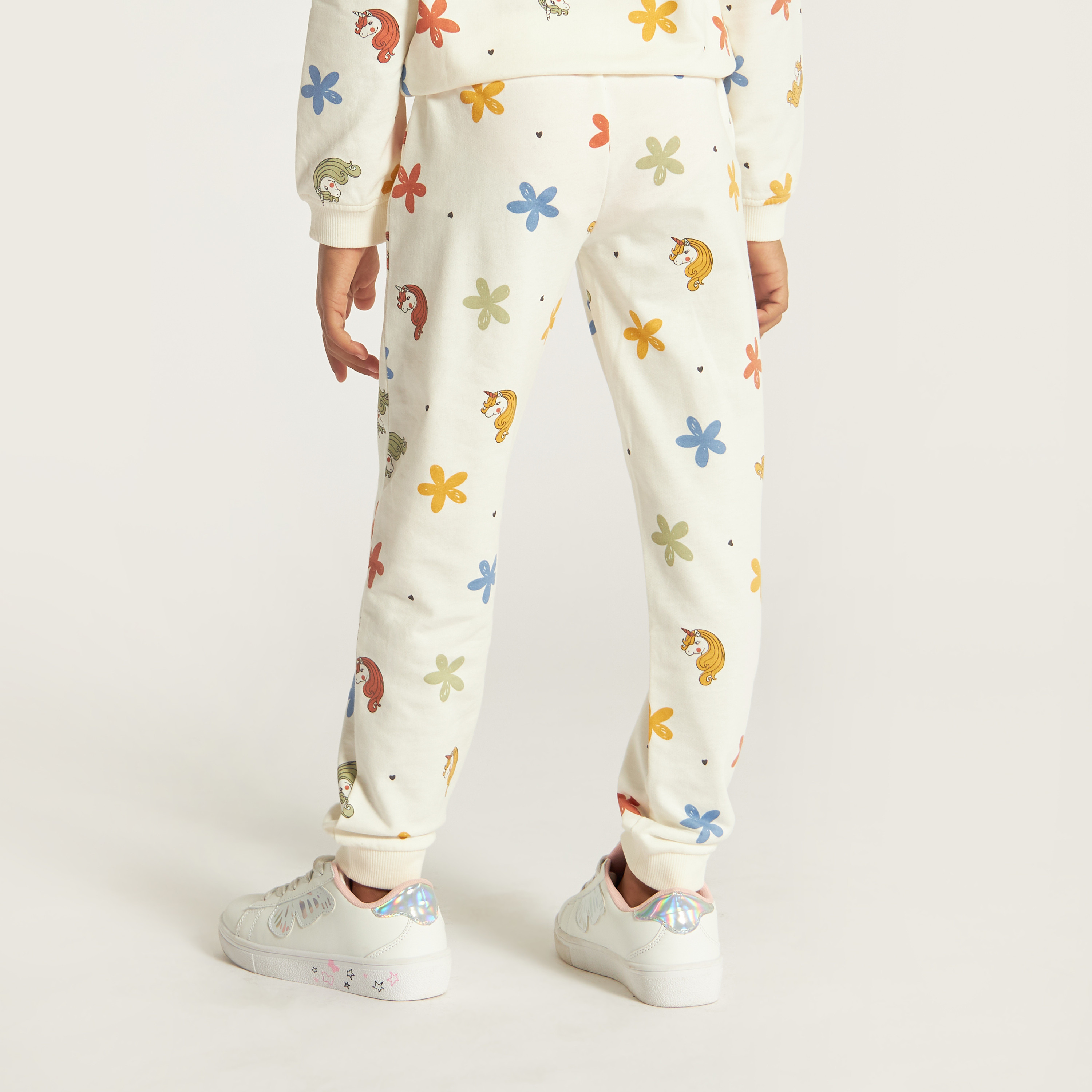 Juniors Printed Joggers with Pockets-baby-girls-clothing-bottoms-joggersandtrackpants-image-4