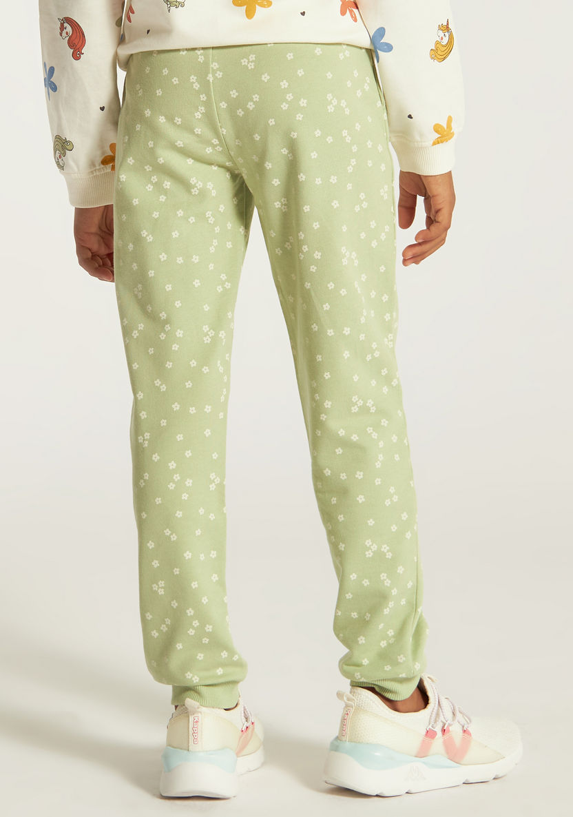 Juniors All Over Floral Print Pants with Pockets-Pants-image-3