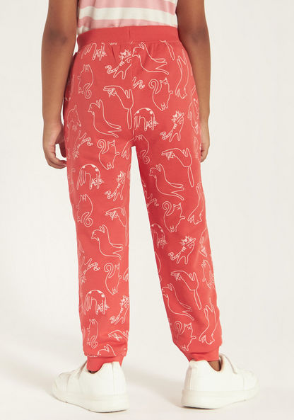 Juniors All Over Print Jog Pants with Elasticated Drawstring and Pockets