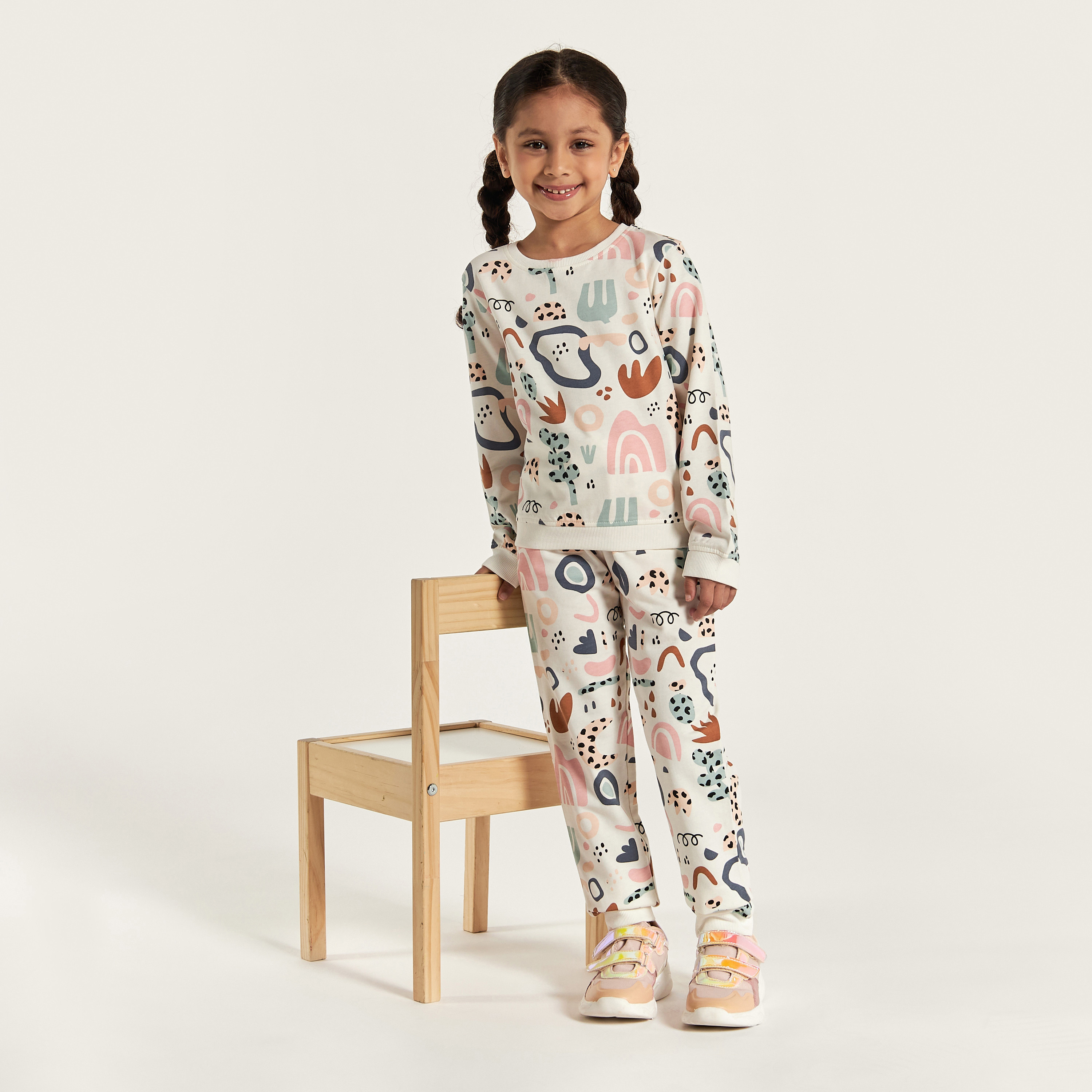 Juniors Printed Joggers with Drawstring Closure-baby-girls-clothing-bottoms-joggersandtrackpants-image-1