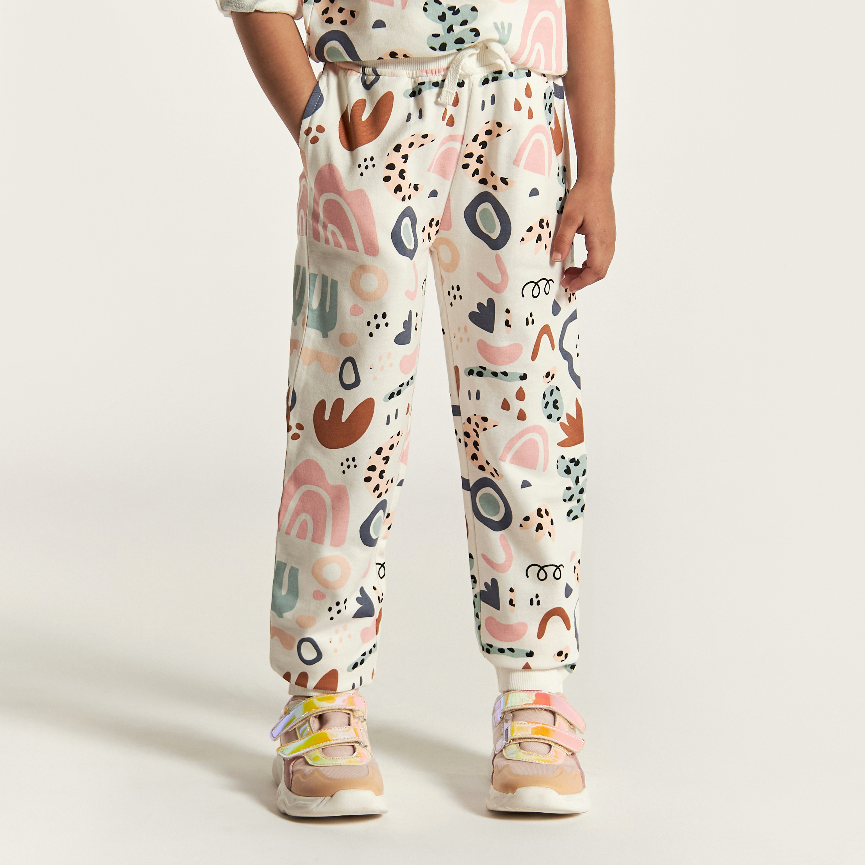 Juniors Printed Joggers with Drawstring Closure-baby-girls-clothing-bottoms-joggersandtrackpants-image-2