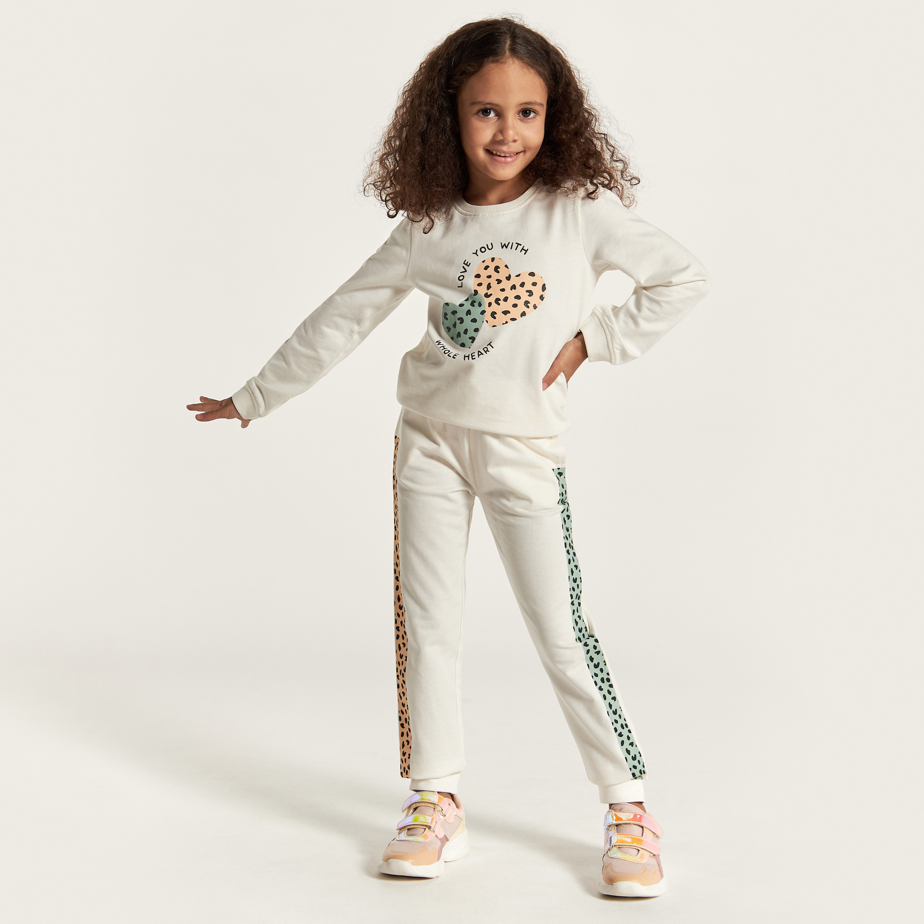 Buy Baby Girls Juniors Printed Joggers with Drawstring Closure