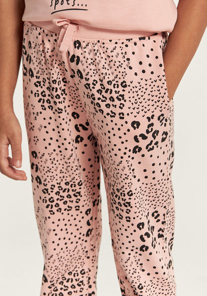 Juniors All-Over Animal Print Joggers with Elasticated Drawstring Closure-Joggers-image-2