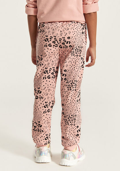 Juniors All-Over Animal Print Joggers with Elasticated Drawstring Closure-Joggers-image-3